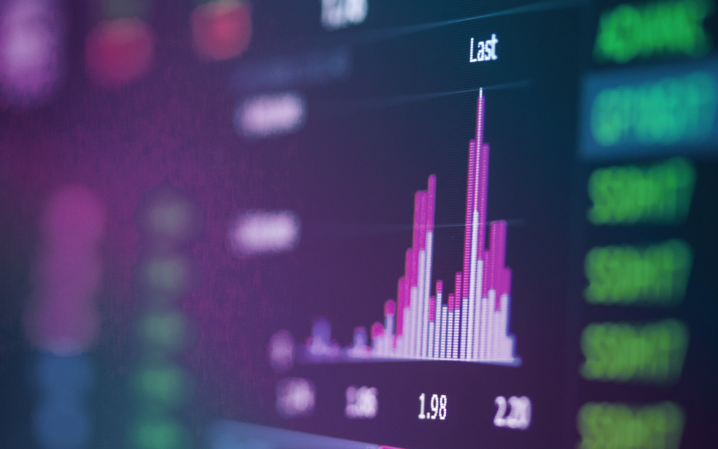 close up of a data forecast graph